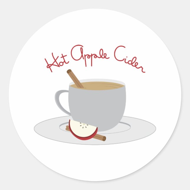 Sticker Rond cidre de pomme chaude (Devant)
