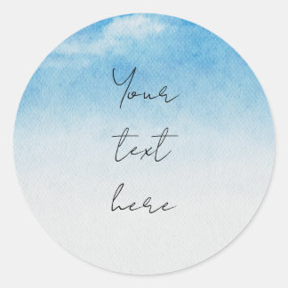 Sticker Rond Ciel aquarelle Baby Shower, Anniversaire
