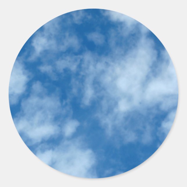 Sticker Rond Ciel bleu avec nuages Photo (Devant)