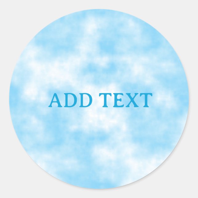 Sticker Rond Ciel bleu et art Cloud personnalisés (Devant)