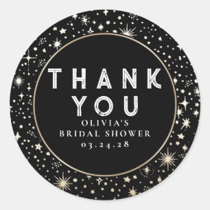 Sticker Rond Ciel de nuit étoilé Merci céleste