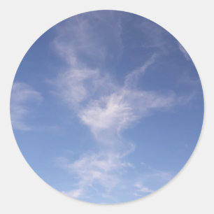 Sticker Rond Ciel d'été avec nuages doux