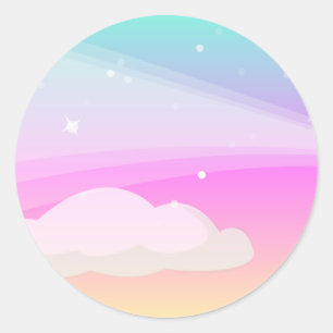 Sticker Rond Ciel et nuages : Art de vecteur :