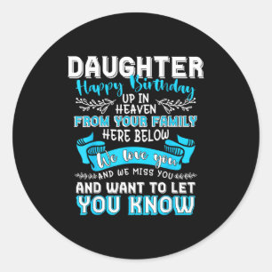 Sticker Rond Ciel mémorial famille joyeux anniversaire fille ck