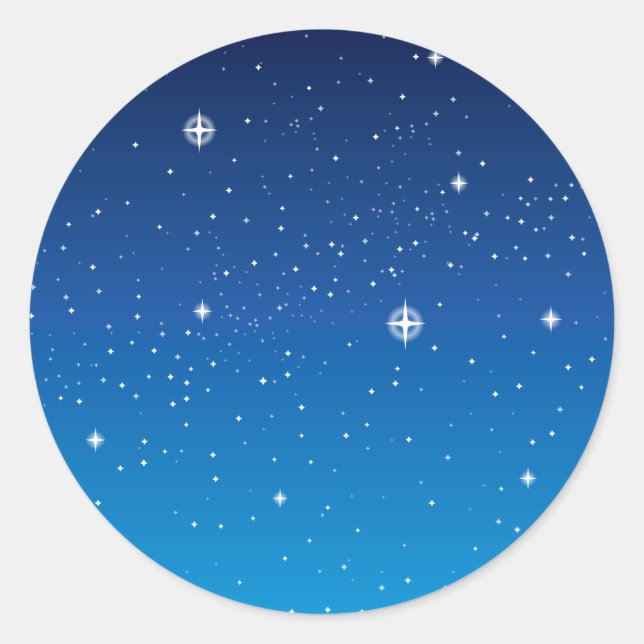 Sticker Rond Ciel nocturne étoilé bleu profond (Devant)