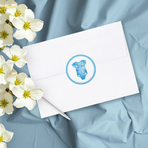 Sticker Rond Cielito Lindo bleu garçon Merci baby shower
