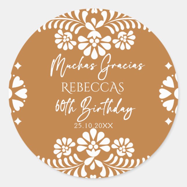 Sticker Rond Cielito lindo terracotta talavera 60e anniversaire (Devant)