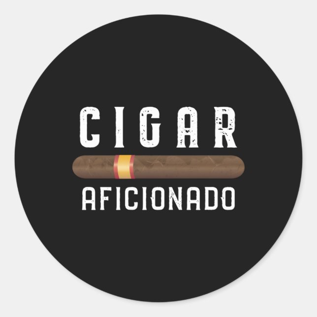 Sticker Rond Cigar Aficionado Cigar Fumer Rolling (Devant)
