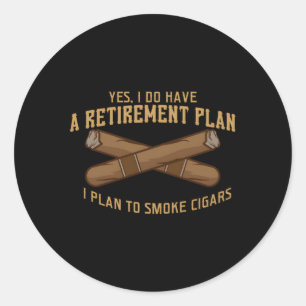 Sticker Rond Cigar Pour Fumeur de Cigar Fête des pères papa gra