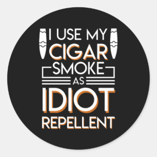 Sticker Rond Cigare d'utilisation de fumeur de cigare comme