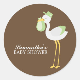 Sticker Rond Cigogne de vert de la livraison spéciale