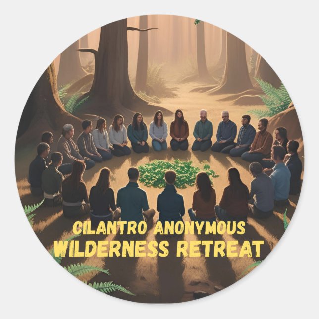 Sticker Rond Cilantro Retraite sauvage anonyme - (Devant)