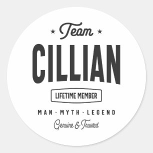 Sticker Rond Cillian Lifetime Membre Nom personnalisé Cillian