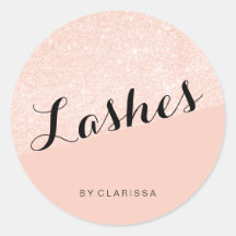 Cils élégants modernes rose gold pailleté rose blu