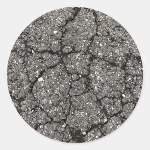 Sticker Rond Ciment de pavage de rue d'asphalte noir