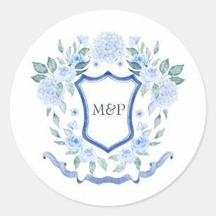 Sticker Rond Cimetière de Monogramme Floral