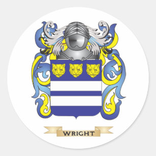 Sticker Rond Cimier de la famille Wright (armoiries)