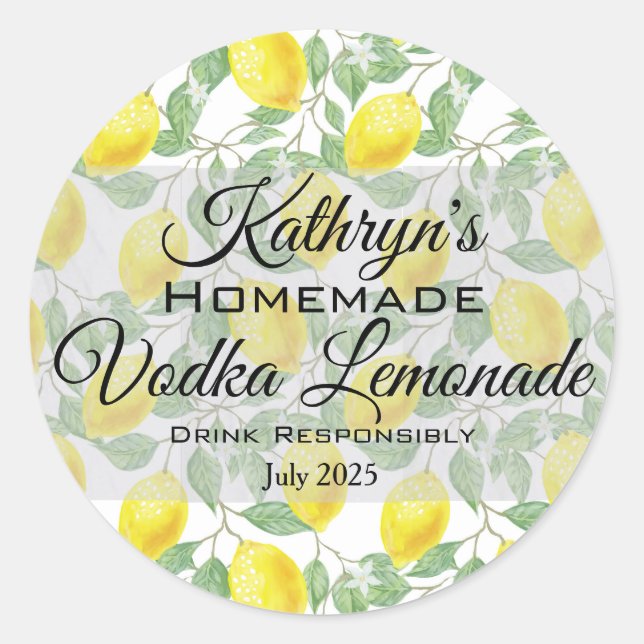 Sticker Rond Cimonade Vodka maison (Devant)