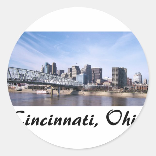 Sticker Rond Cincinnati Ohio (Devant)
