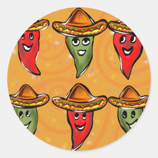 Sticker Rond Cinco de Mayo Peppers (Devant)