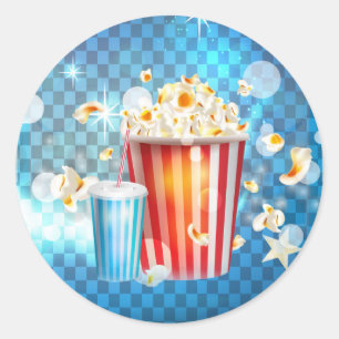 Sticker Rond Cinéma Films Soirée Cinéma Cadeau pour Anniversair