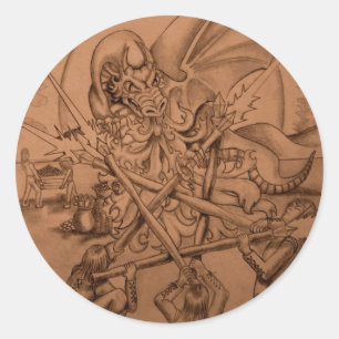 Sticker Rond Cinq baguettes