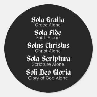 Sticker Rond Cinq Chrétiens réformés Solas Théologie protestant