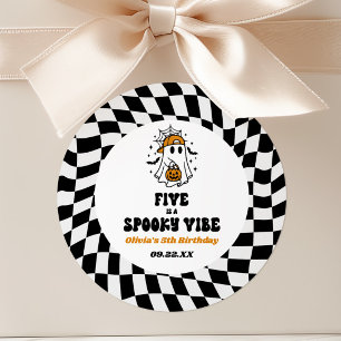 Sticker Rond Cinq Est Une Vibration Effrayante Fête D'anniversa
