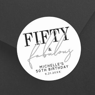 Sticker Rond Cinquante ans et fabuleux : une fête moderne pour
