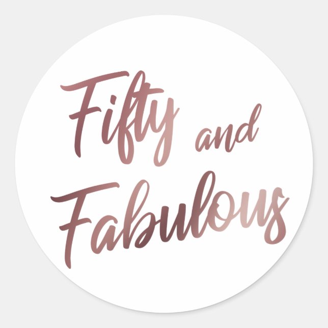 Sticker Rond Cinquante et fabuleux Faux Rose Gold dans Script m (Devant)