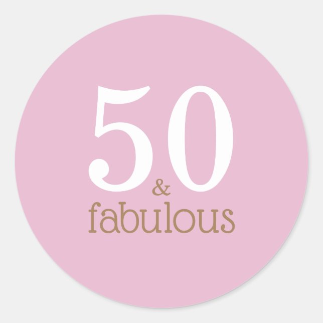 Sticker Rond Cinquante et fabuleux violet Élégante fête d'anniv (Devant)
