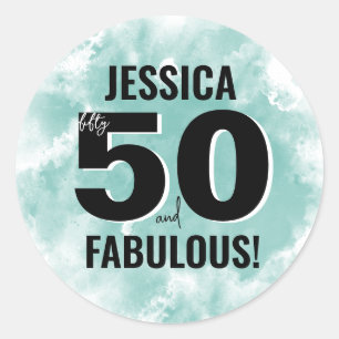 Sticker Rond Cinquante fabuleux 50e anniversaire moderne