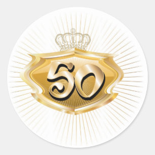 Sticker Rond cinquantième anniversaire ou anniversaire