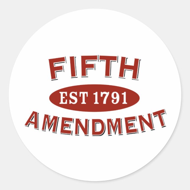 Sticker Rond Cinquième amendement Est 1791 (Devant)