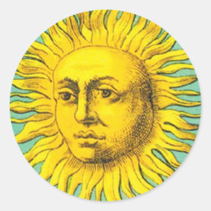 Sticker Rond CIOTS ANCIENS RENAISSANCE 19 LE SOLEIL Jaune Bleu