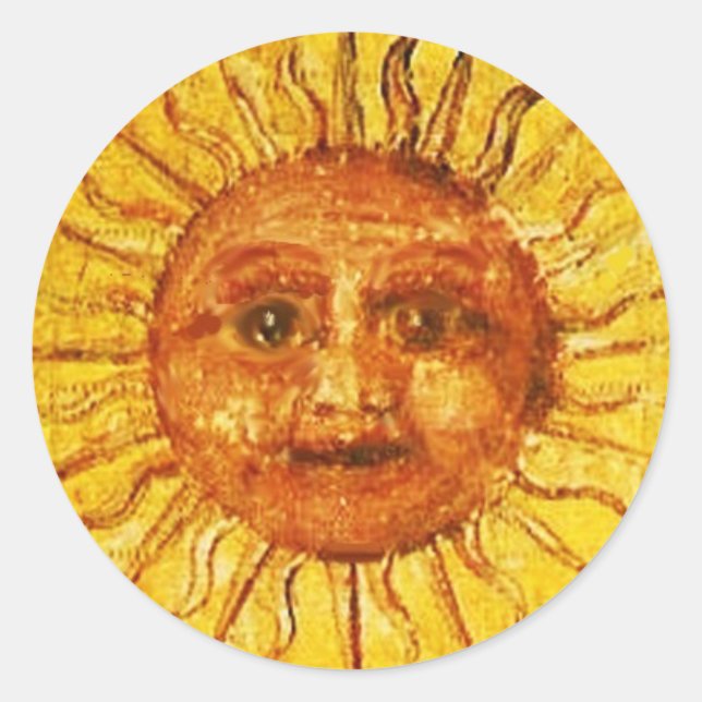 Sticker Rond CIOTS DE RENAISSANCE ANTIQUE 19 LE SOLEIL Jaune (Devant)