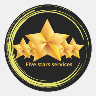 Sticker Rond circulaire de service cinq étoiles