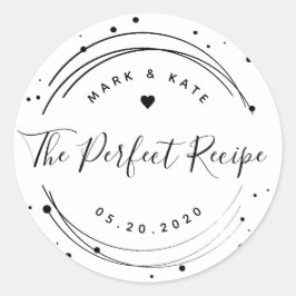 Sticker Rond Circulaire Moderne La Parfaite Recette Mariage Fav