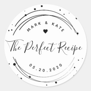 Sticker Rond Circulaire Moderne La Parfaite Recette Mariage Fav