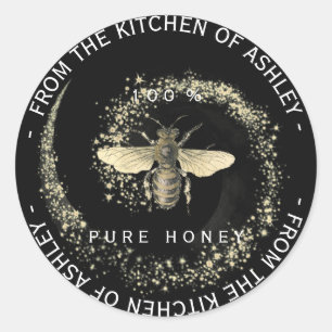Sticker Rond Circulaire personnalisée Fabriqué maison miel Étin