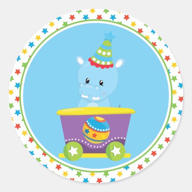 Sticker Rond Circus | Hippo (Devant)