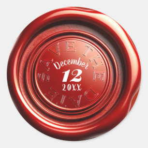 Sticker Rond Cire de bougie rouge Sceau clair "SAUVEGARDEZ LA D