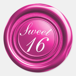 Sticker Rond Cire de scellement de bougie rose chaud pour maria