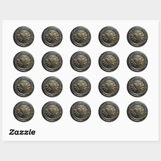 Sticker Rond Cire Sceau Mère des Douleurs Coeur et 7 épées (Feuille)