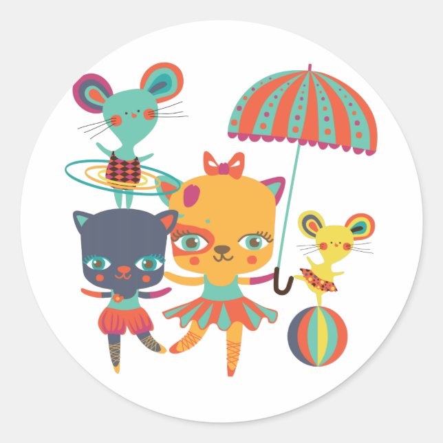 Sticker Rond Cirque Cuties (Devant)