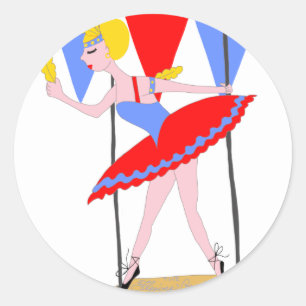 Sticker Rond Cirque Trapeze Artiste Cirque