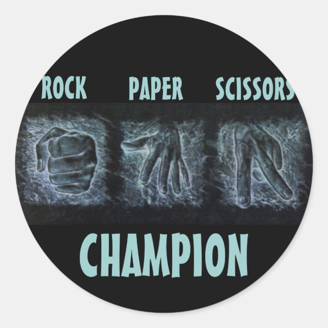 Sticker Rond Ciseaux de papier rocheux (Devant)
