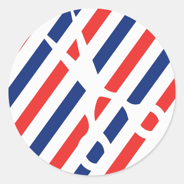 Sticker Rond Ciseaux en barbier (Devant)