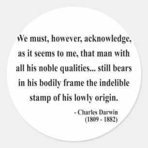 Sticker Rond Citation 1a de Charles Darwin