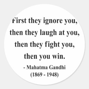 Sticker Rond Citation 5a de Gandhi